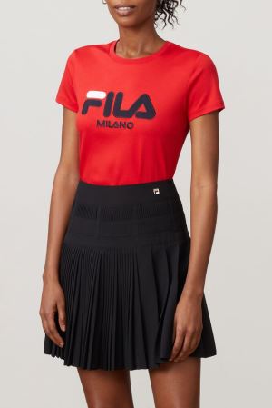 FILA Milano Pleated Skirts Black,Womens Clothing | CA.PJSDNG628